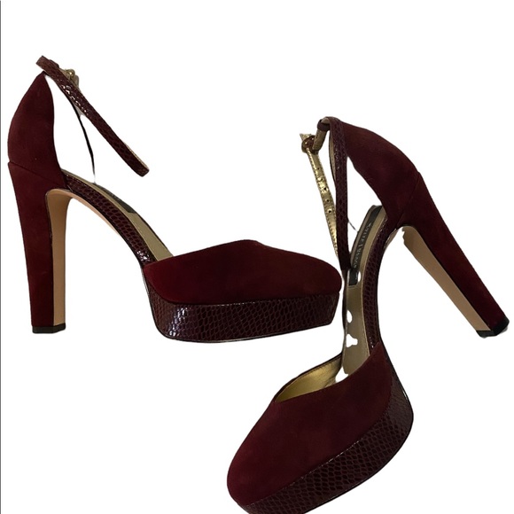 WHBM Velvet Maroon Sandals - Picture 2 of 7